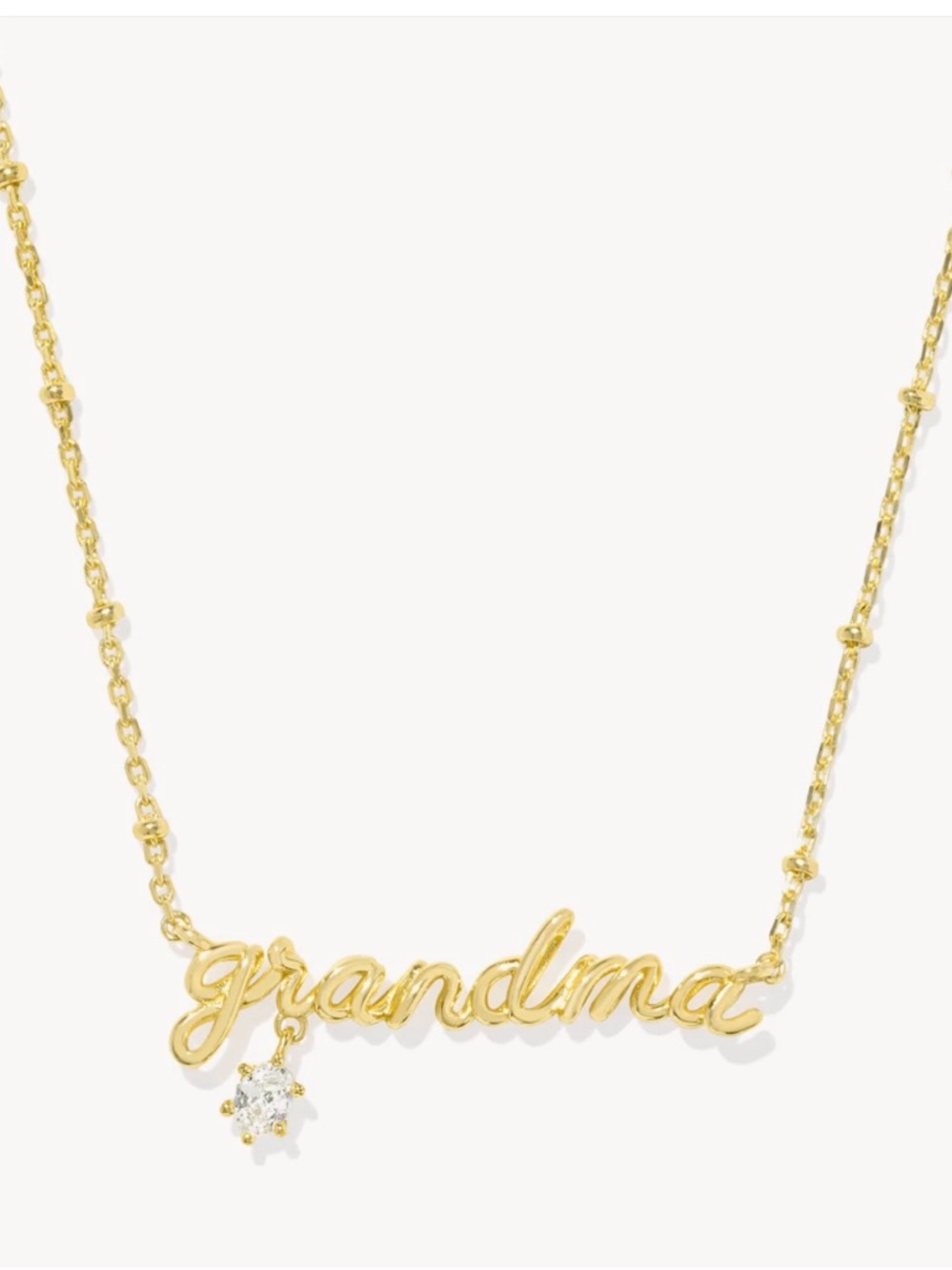 Grandma Script Pendant Necklace in Gold